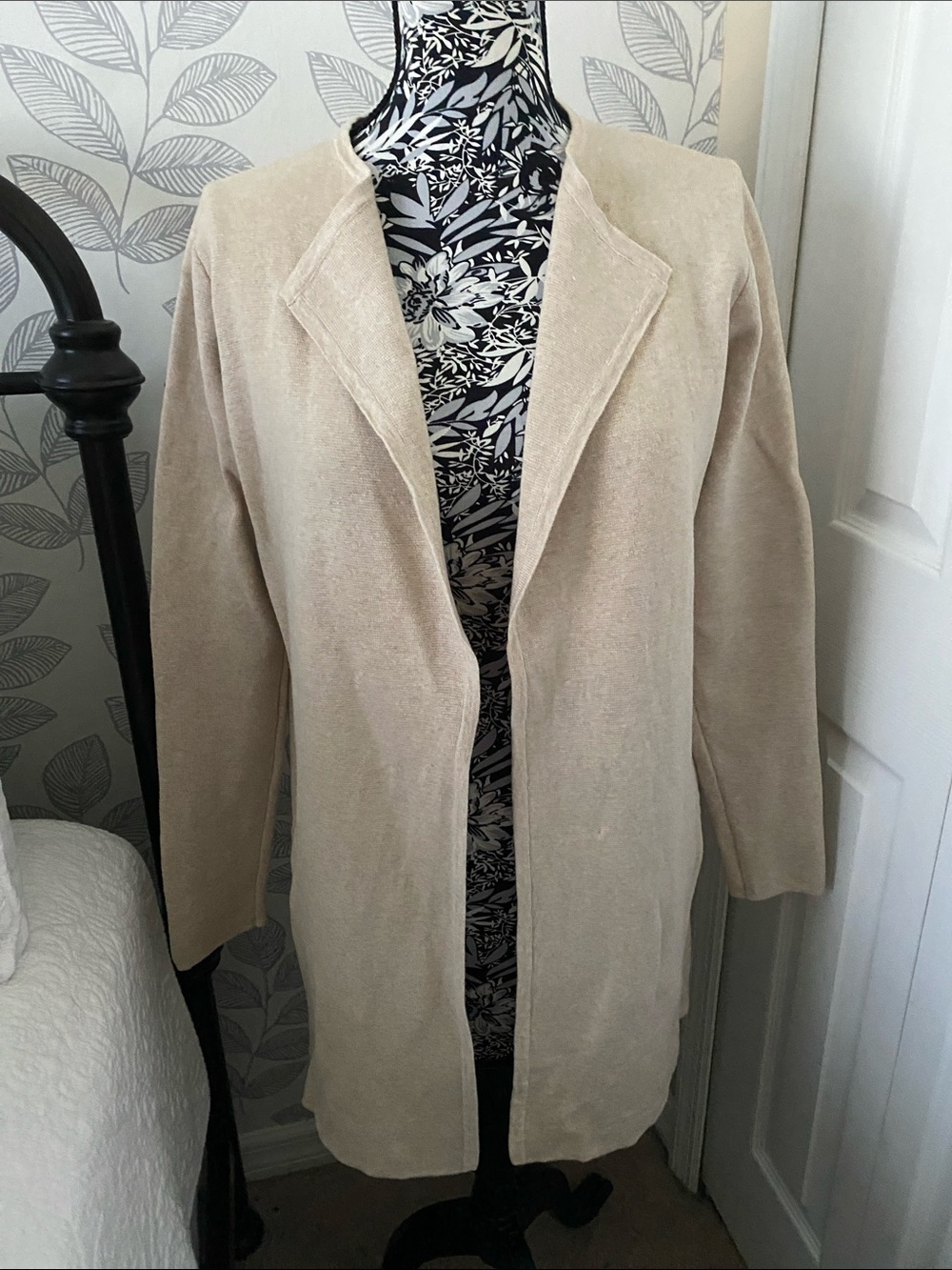 J.Crew Vanessa long cardigan sweater jacket in neutral cream size M